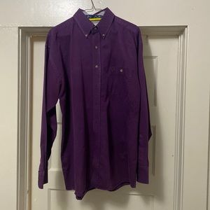 Purple Wrangler George straight  long sleeve button up shirt